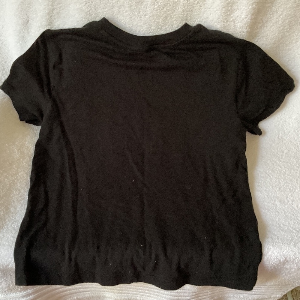 True Religion World Tour Fitted Baby Tee Black Rhinestone Logo size XXS - Picture 5 of 8